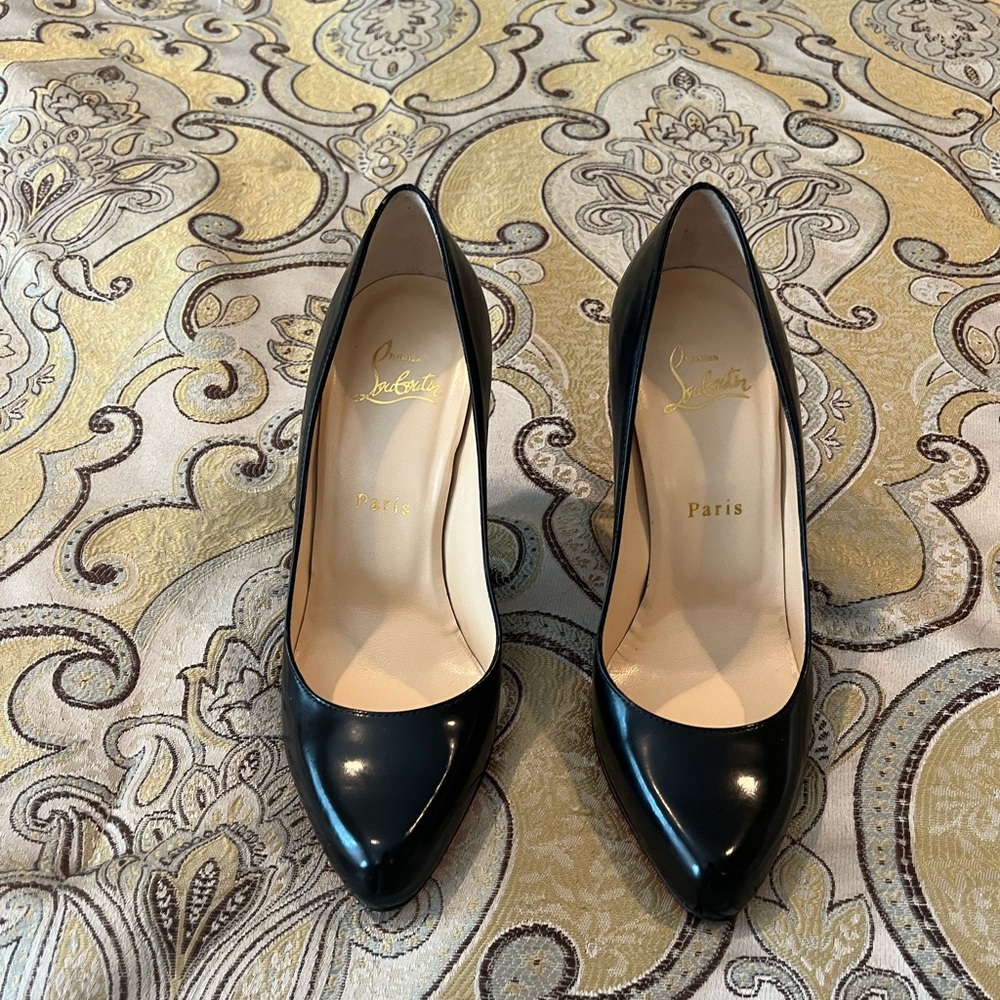 Christian Louboutin Black Heels with Glossy Finish